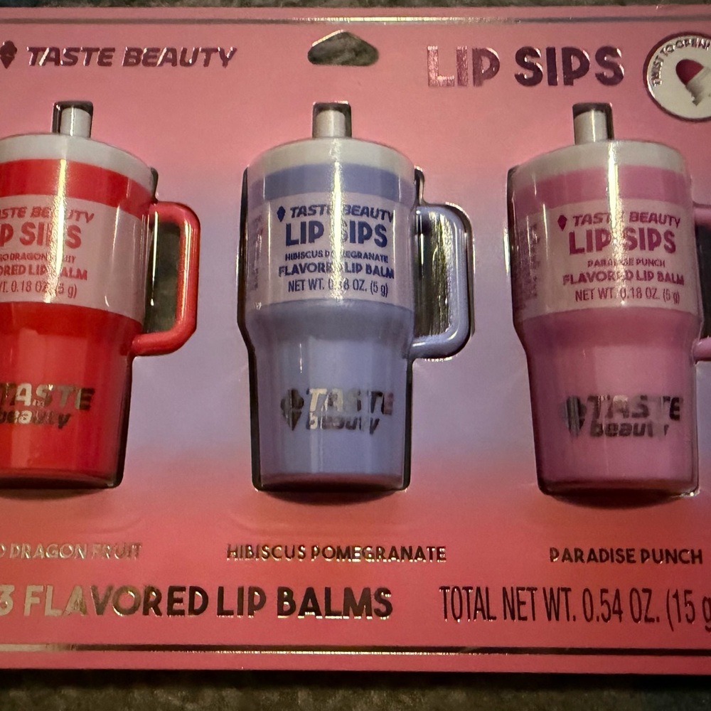 New Taste Beauty Lip Sips Flavored Lip Balm Trio